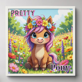 Azulejo Autoadhesivo Bonito Pony | El arte de la guardería de una Perso