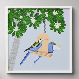 Azulejo Autoadhesivo Cute Pareja Jugadora Parrots Rosellas