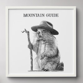 Azulejo Autoadhesivo Guía de la montaña - Diseño de marmota caprichosa