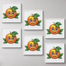 Ilustracion de Emoji Naranja feliz