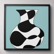 Ilustración de jarrón abstracto moderno en negro y