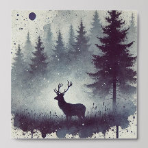Paisaje del bosque acuático con ciervo