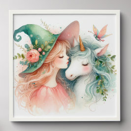 Azulejo Autoadhesivo Witch Unicorn Tile, cute Magic Nursery Wall Decor