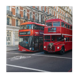 Azulejo Autobuses Rojos de Dos Pisos
