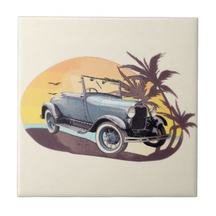 Azulejo Automóvil de personalizado con estilo retro Palm S