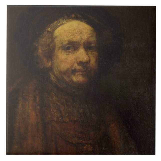 Azulejo Autorretrato como viejo hombre, c.1664 (aceite en (Frente)