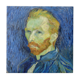 Azulejo Autorretrato con paleta de Vincent van Gogh