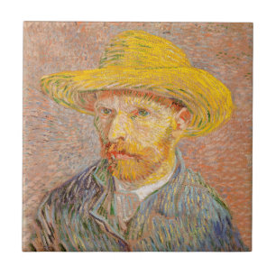 Azulejo Autorretrato impresionista de Vincent Van Gogh pin