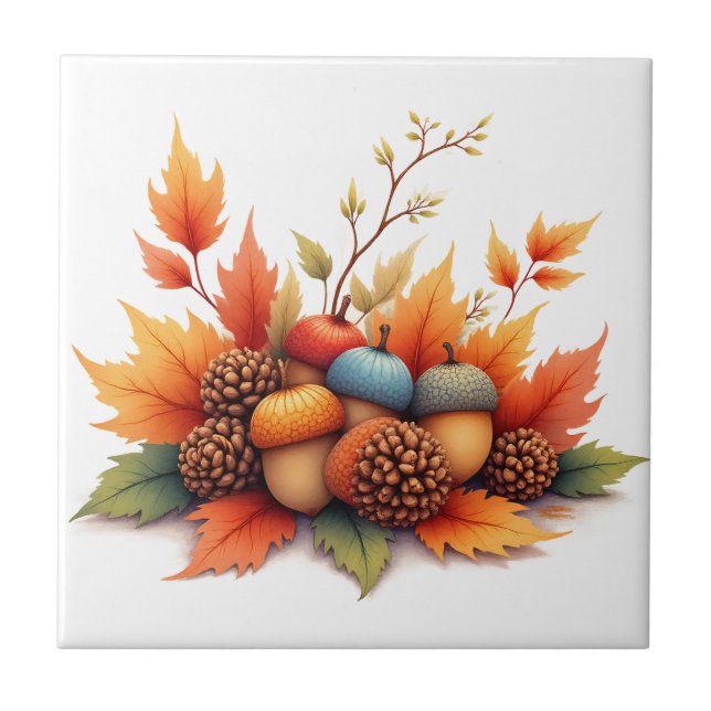 Azulejo Autumn Acorns (Frente)