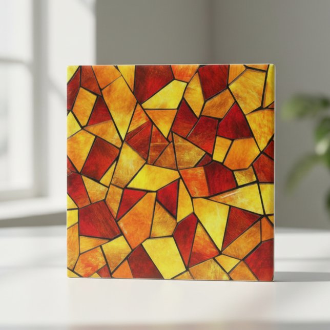 Azulejo Autumn Ember Stained Glass Mosaic (Subido por el creador)