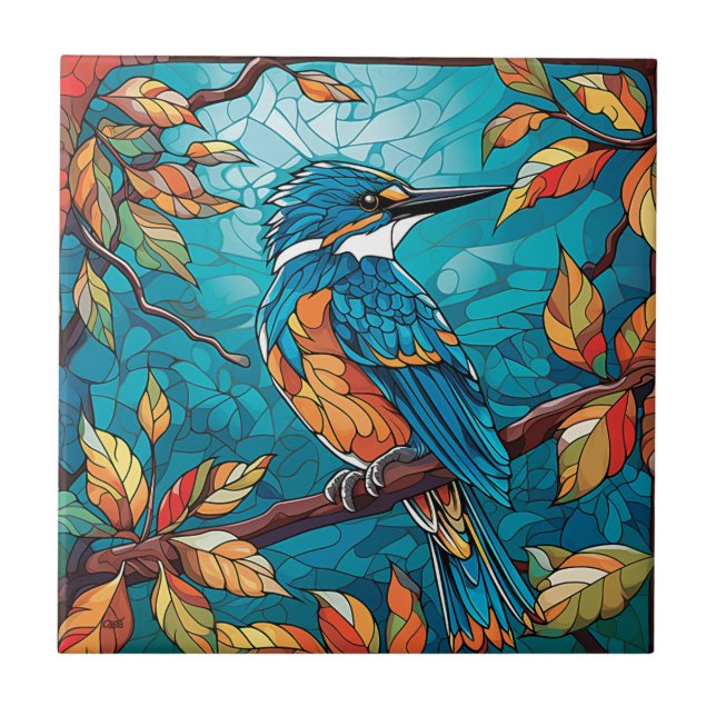 Azulejo Autumn Kingfisher Ceramic Tile (Frente)
