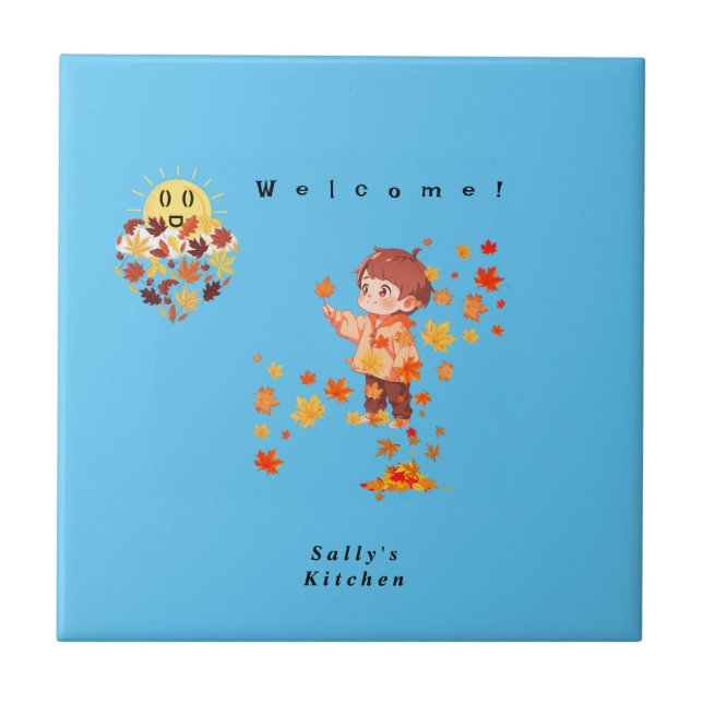 Azulejo Autumn Leaves Fun (Frente)