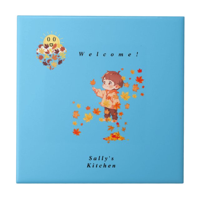 Azulejo Autumn Leaves Fun (Frente)