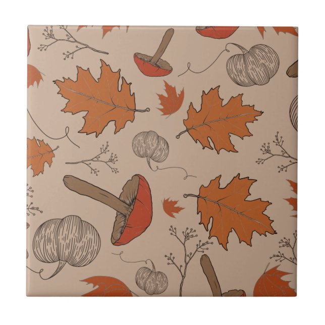 Azulejo Autumn Mushrooms (Frente)