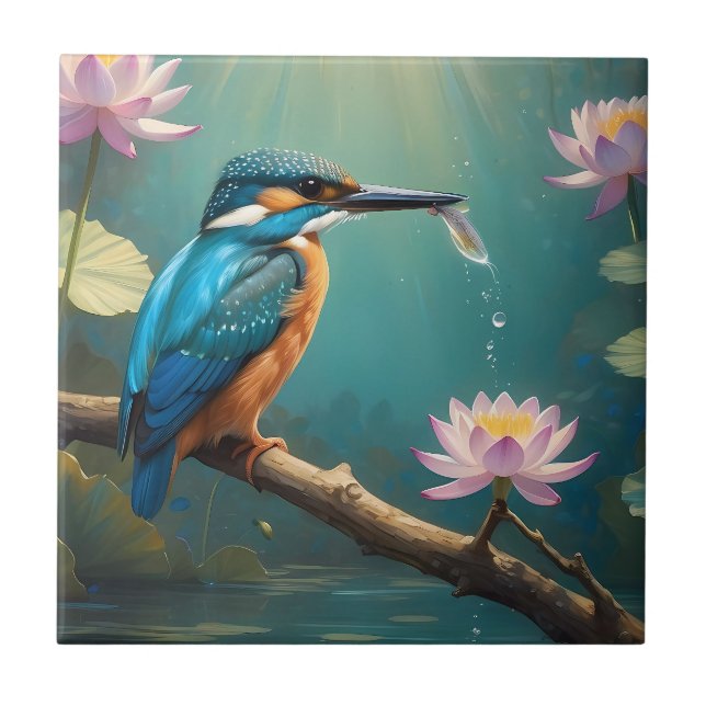 Azulejo Ave elegante de Kingfisher (Frente)
