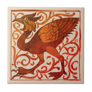 Azulejo Ave Fantástico - William De Morgan