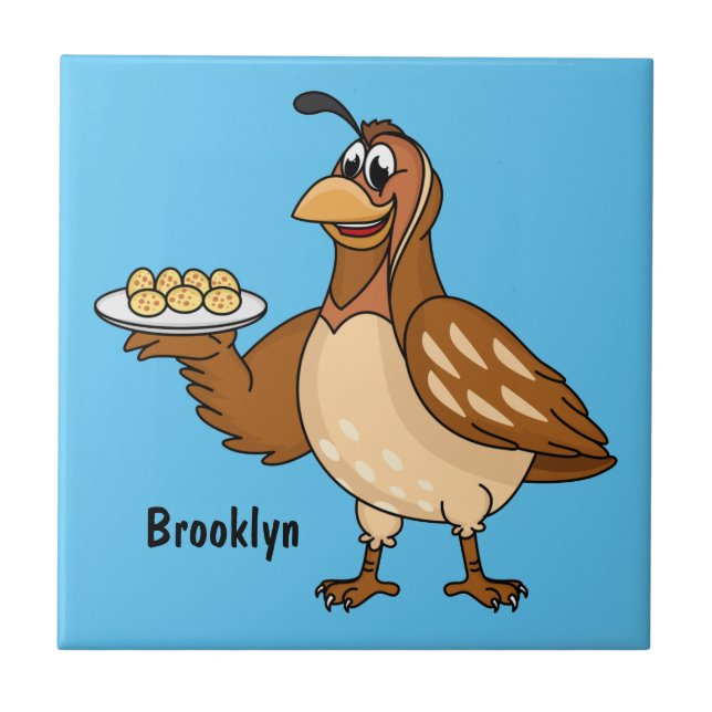 Azulejo Ave feliz con personalizado de huevos (Frente)