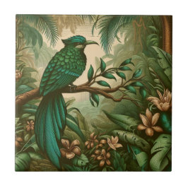 Azulejo Ave tropical en la exuberante jungla verde 2
