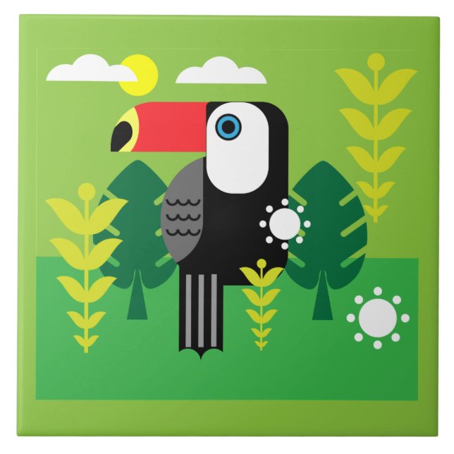 Azulejo Ave Tropical Turca (Frente)