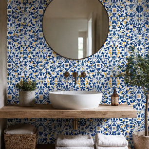 Azulejo Aveiro Symphony Elegant Portuguese Blue and Gold