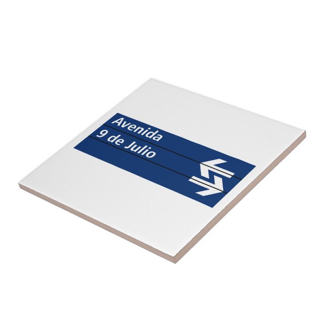 Azulejo Avenida 9 de Julio, placa de calle de Buenos Aires (Lado)