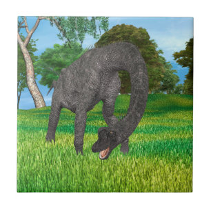 Azulejo Aventura de dinosaurio de cuello largo en la selva