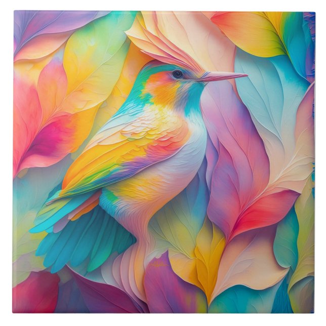 Azulejo Aves de fantasía Pájaro de seda