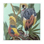 Azulejo Aves en el paraíso - Aves grandes<br><div class="desc">Paraíso de aves IV por Melissa Wang. Las aves tropicales se colocan sobre hojas tropicales de diversos tipos y formas. | 143055Z</div>