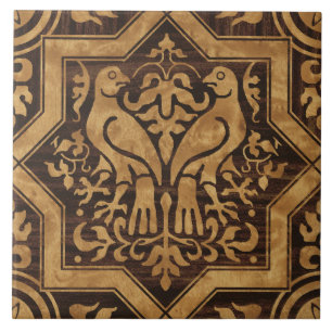 Azulejo Aves Medievales de Falso Bois