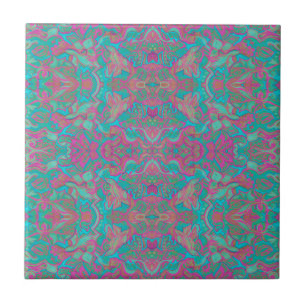 Azulejo Aves Patrón árabe bohemio boho turquesa