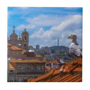Azulejo Aves silvestres miran los techos de Portugal