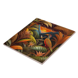 Azulejo Aves Tropicales Tile Cerámico