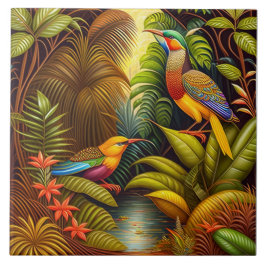 Azulejo Aves Tropicales Tile Cerámico