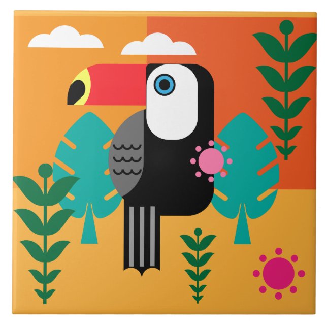 Azulejo Aves Tropicales Turcas (Frente)