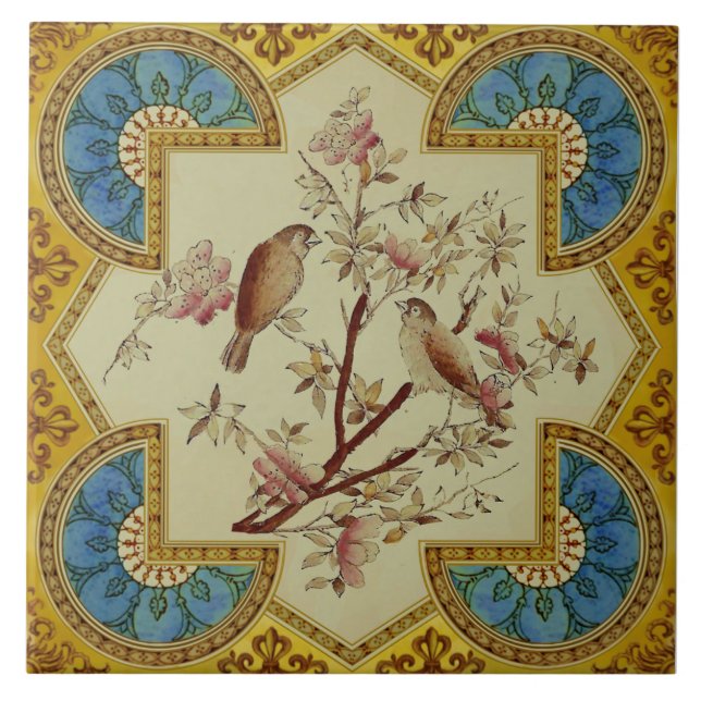 Azulejo Aves vidriadas Repro exclusivamente Victorianas (Frente)