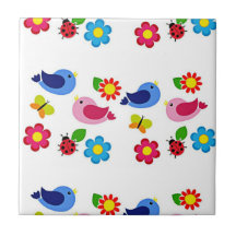 Aves y flores en primavera