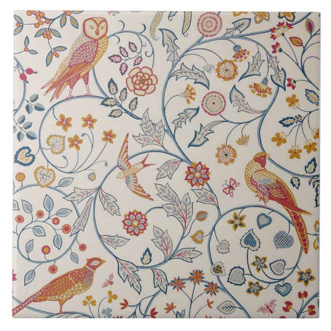 Azulejo Aves y flores, William Morris (Frente)