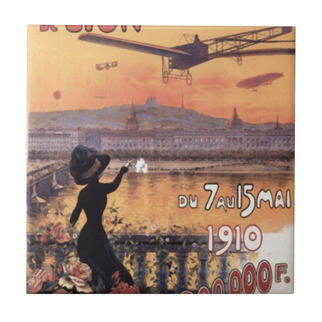 Azulejo Aviación francesa vintage (Frente)