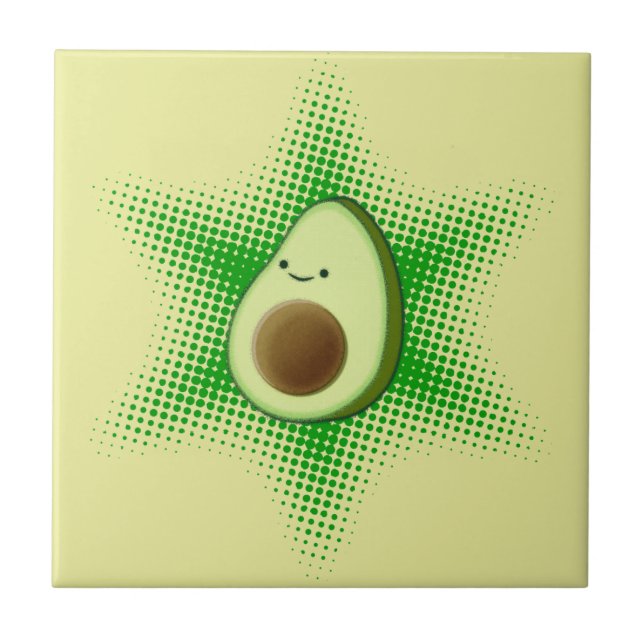 Azulejo Avocado Superstar Cute (Frente)