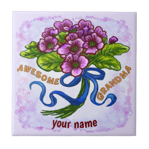 Azulejo Awesome Grandma custom name