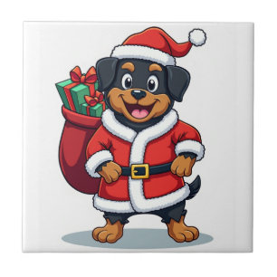Azulejo Ayudante de Papá Noel Rottweiler