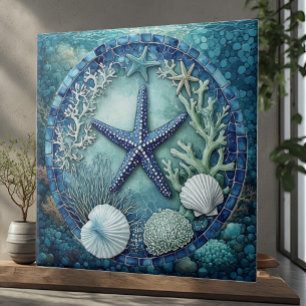 Azulejo Azul acuático Estrella de mar Vida marina Arrecife