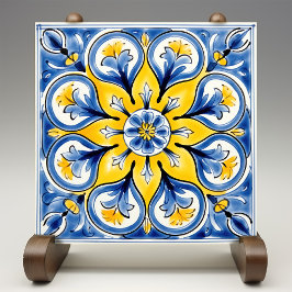 Azulejo Azul Amarillo Aluminio Aluminio Elegancia