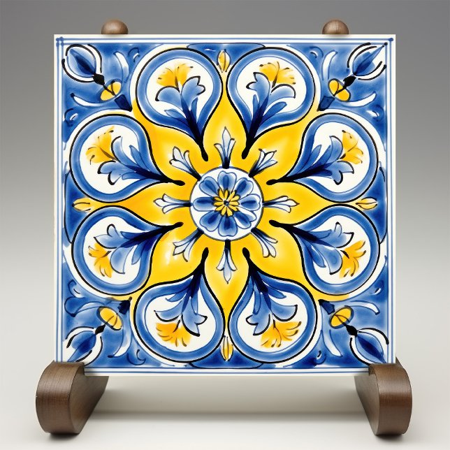 Azulejo Azul Amarillo Aluminio Aluminio Elegancia (Subido por el creador)