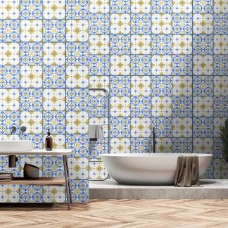 Azulejo Azul Amarillo de Cerámica Portugués Pared