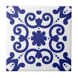 Azulejo Azul azul portugués de estilo blanco