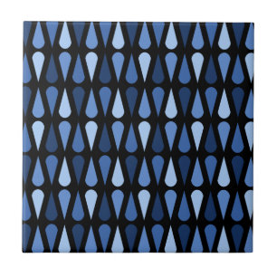 Azulejo Azul azul retro de medio siglo