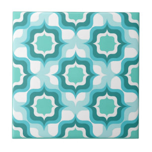 Azulejo Azul Blanco Mediterráneo Retro