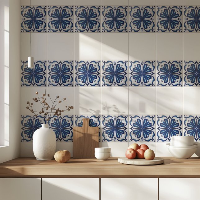 Azulejo Azul Blanco Moderno Clásico Mediterráneo (Subido por el creador)