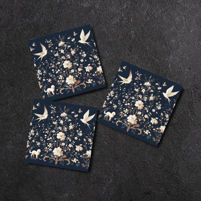 Azulejo azul botánico floral (Subido por el creador)